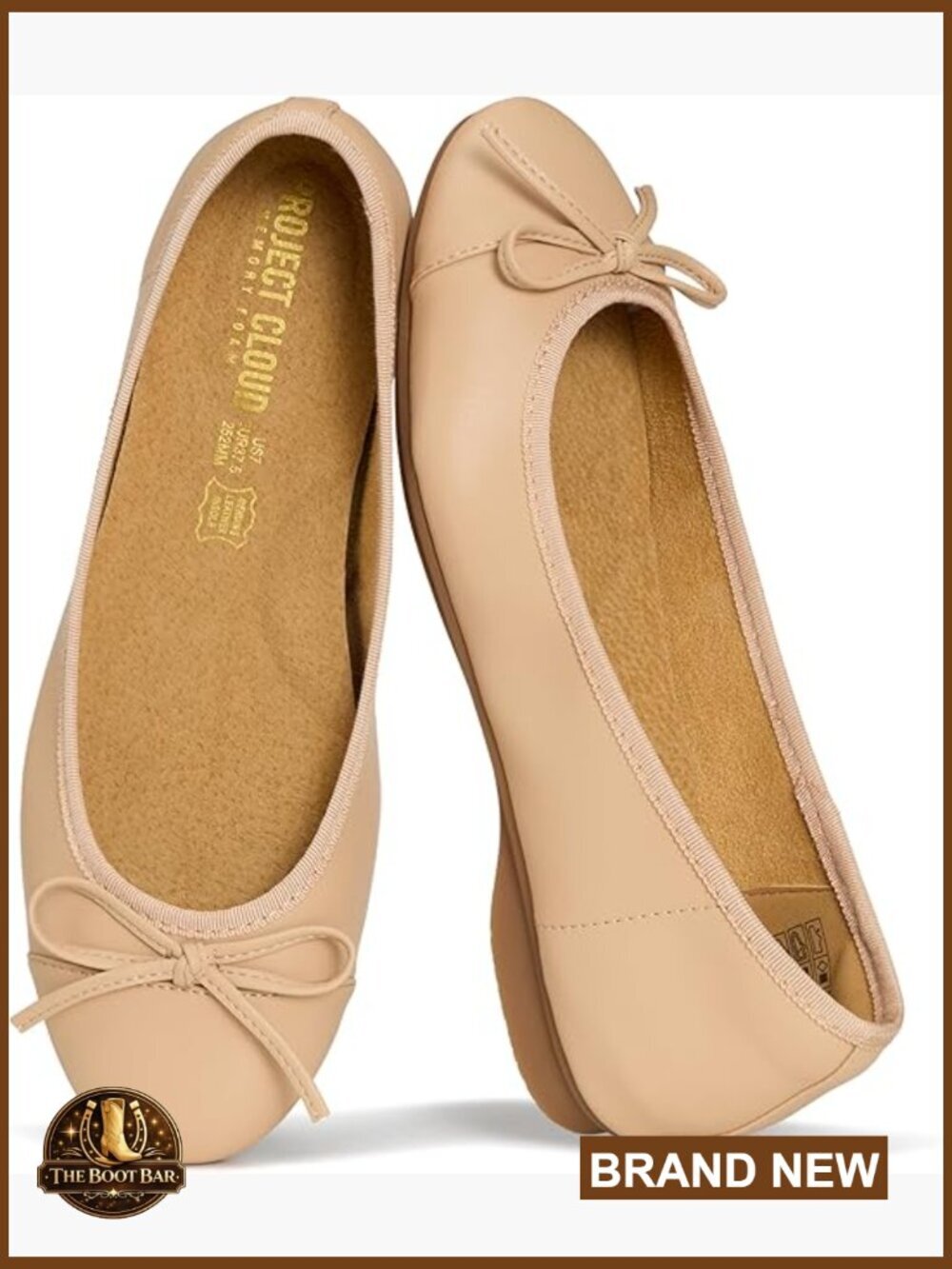 Genuine Leather Memory Foam Ballet Flats - Non-Slip Lightweight Mary Janes